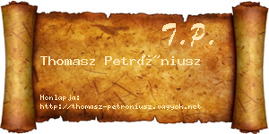 Thomasz Petróniusz névjegykártya